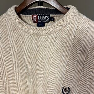 Ralph Lauren Chaps Beige Crewneck Sweater